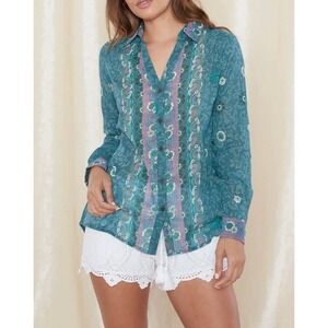 NWT / Raga / Manisha Blouse / Boho floral button down top